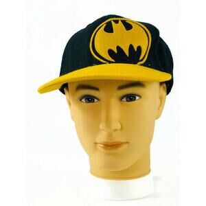 DC Comics Batman Ball Cap Hat Small-Medium Raised Logo Black & Yellow